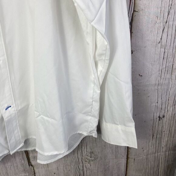 HUK Men's Tide Point Long Sleeve Shirt | Performance Button Down, White, Large N - Picture 5 of 10